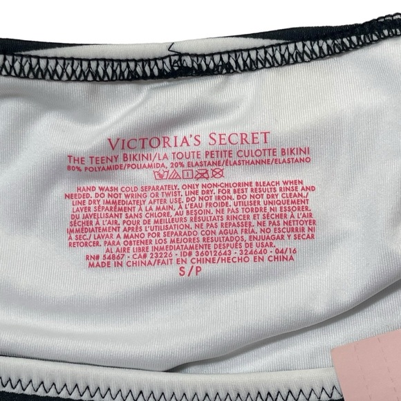 New NWT Victorias Secret Bottom Teeny Bikini String Tie Swim Small S Striped - Picture 10 of 16